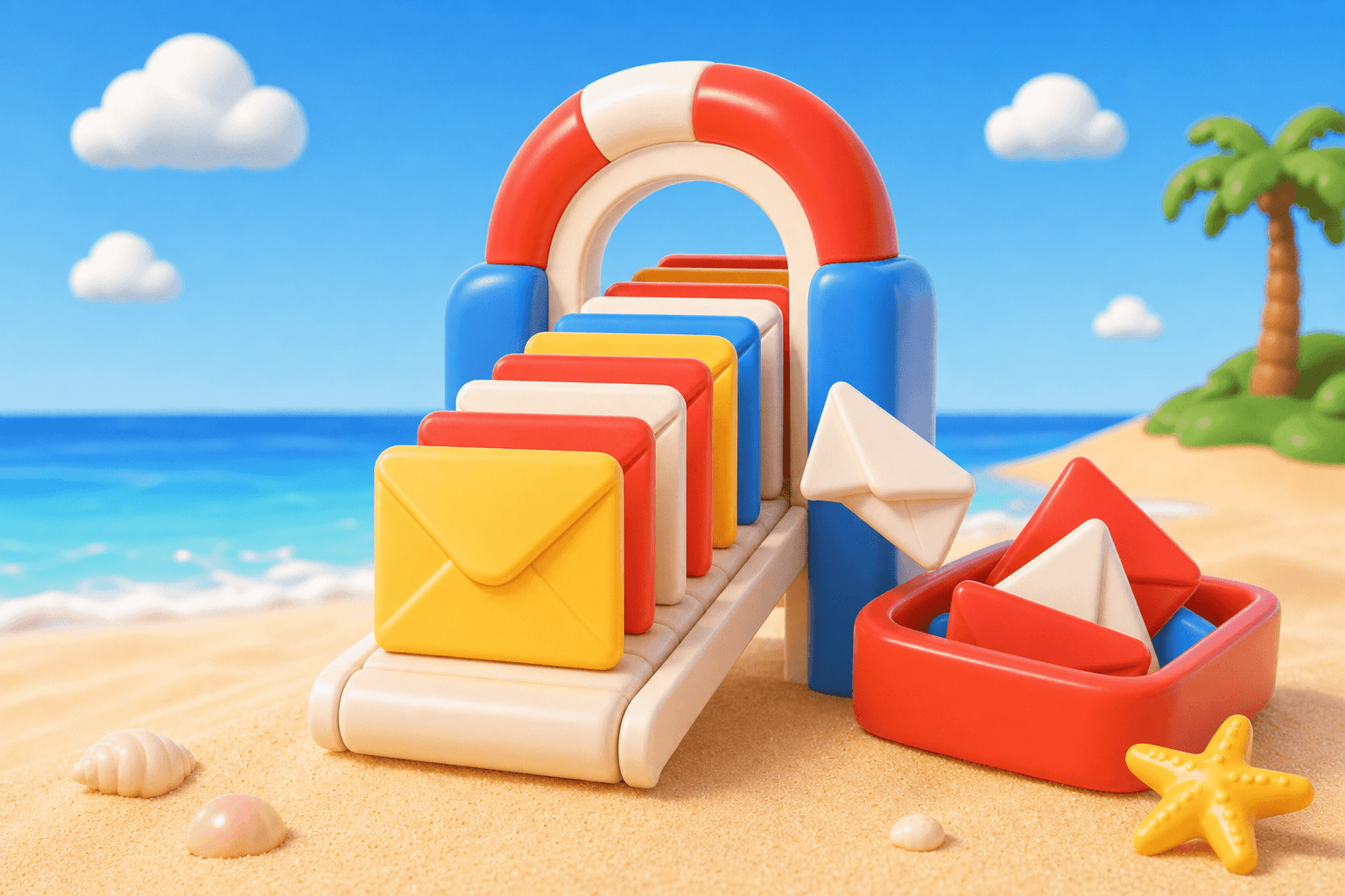 Outgoing envelopes passing through a narrow gate with rejected envelopes set aside