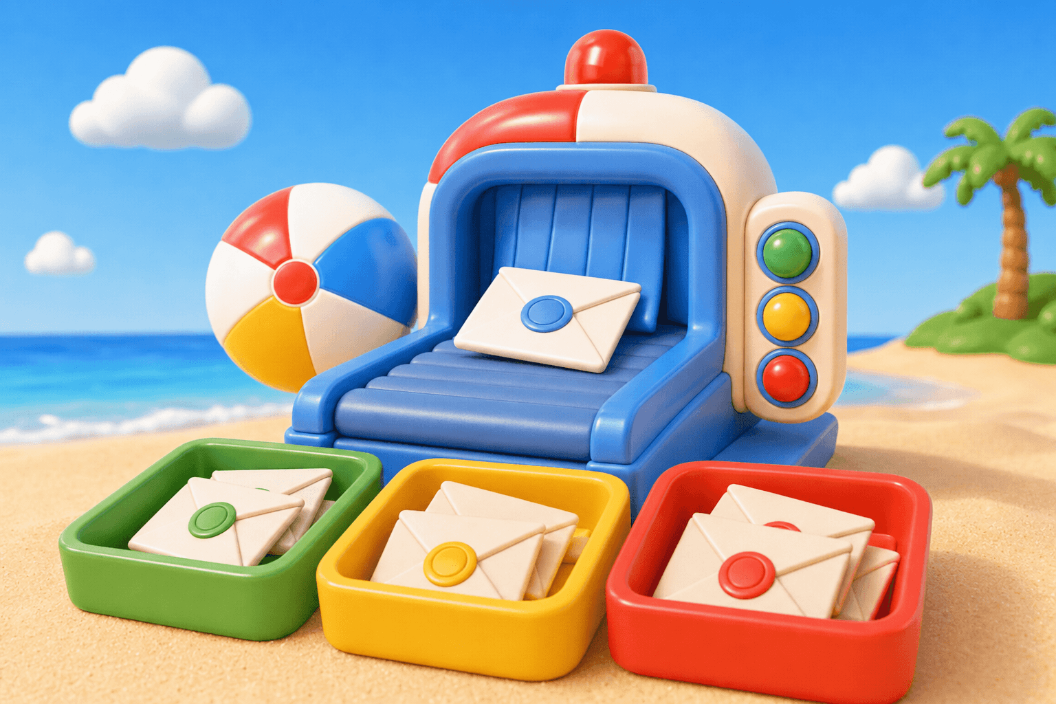 Envelopes sorted by domain risk into allow, review, and block lanes