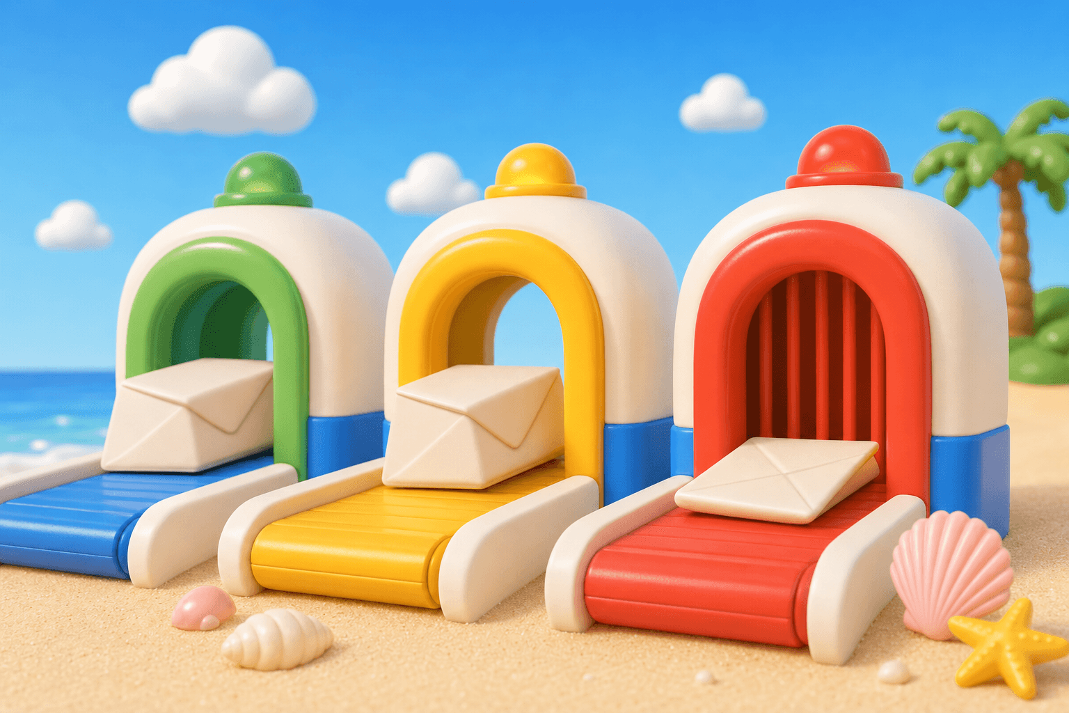 Envelopes passing through verification gates for safe, risky, and blocked email addresses