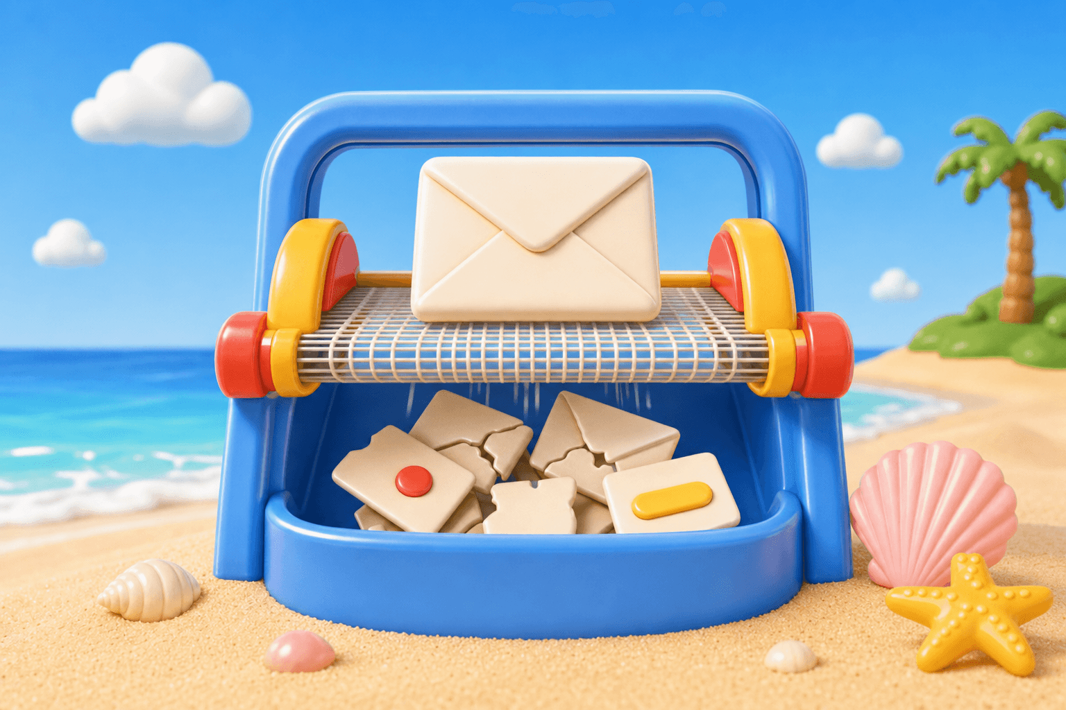 Envelope passing through a verification checkpoint while bad addresses are caught