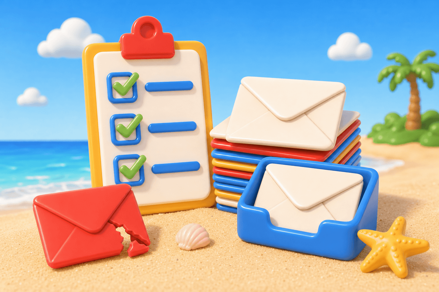 Checklist sorting clean emails from risky and damaged envelopes