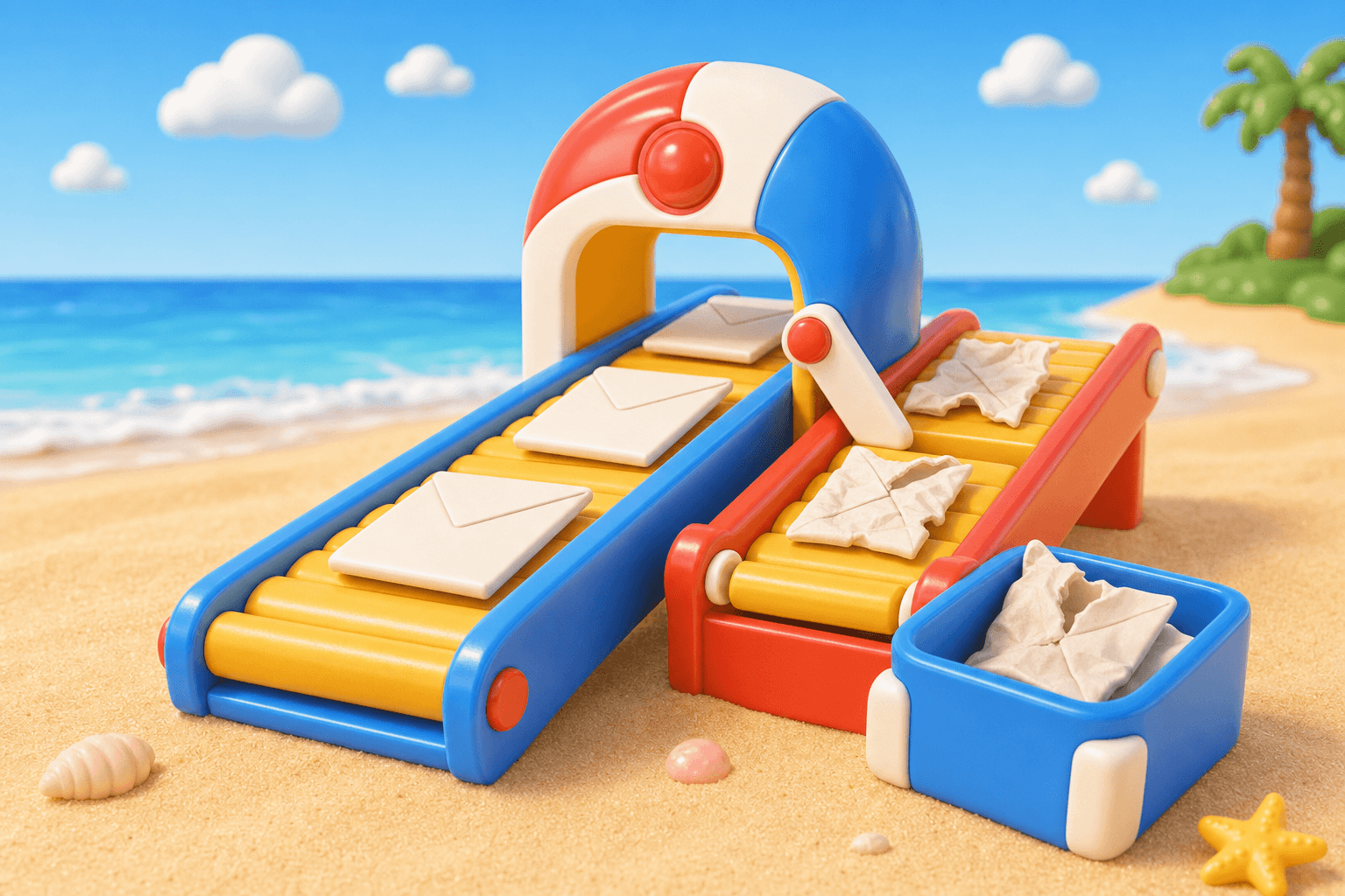 Mail conveyor sorting valid emails from risky and undeliverable addresses