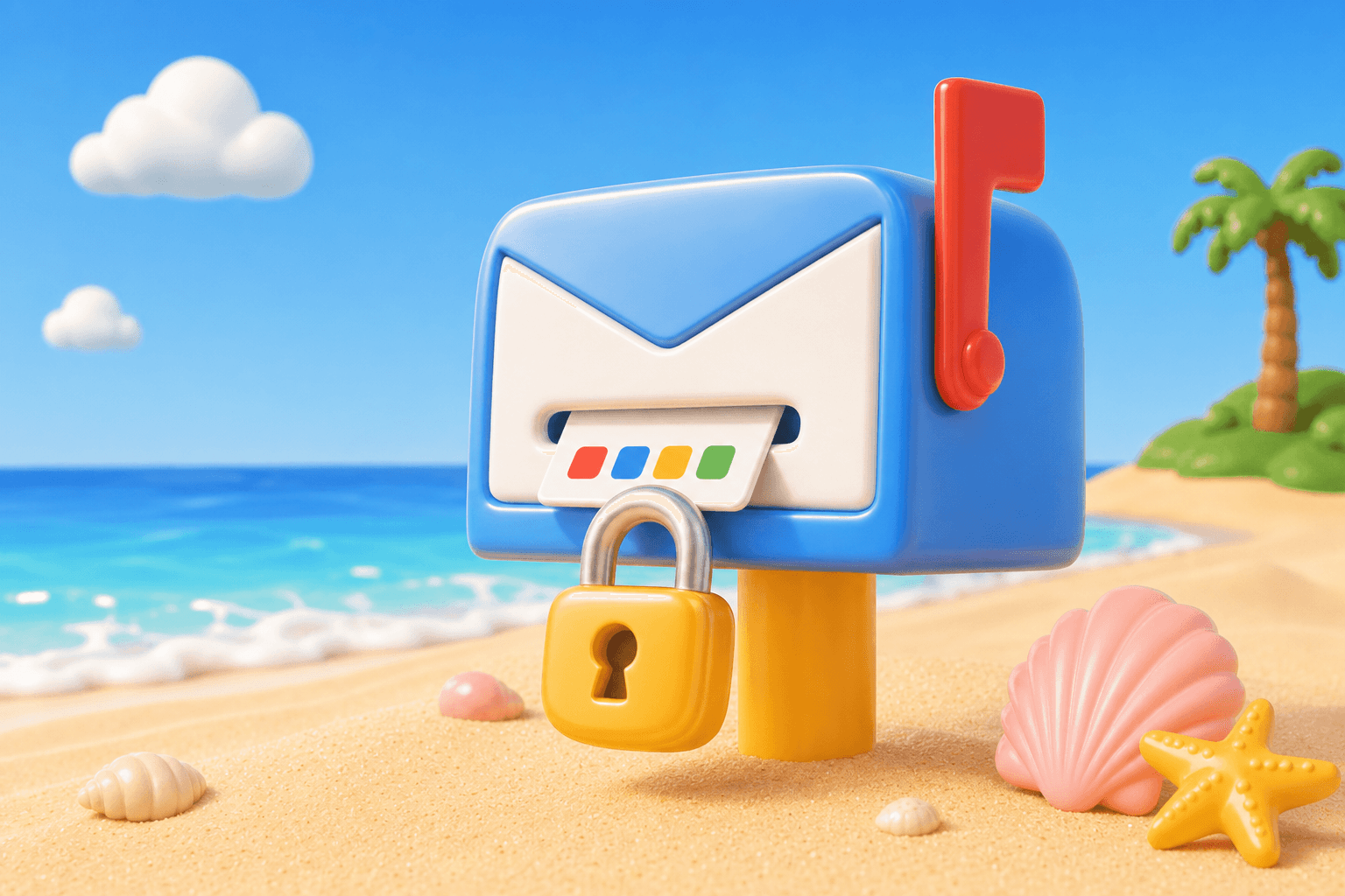 Verification code card stuck in a locked mailbox filter